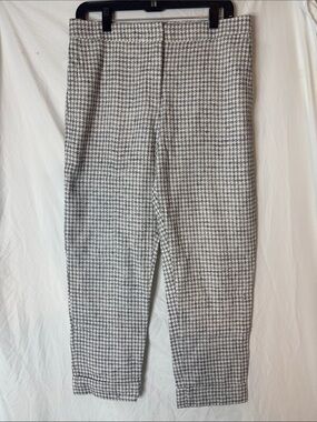 Ann Taylor Gray Houndstooth Chinos